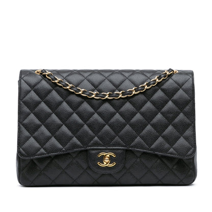 Chanel Maxi Classic Caviar Single Flap Black
