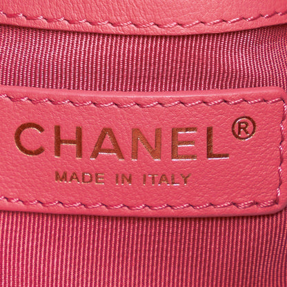 Chanel Small Quilted Calfskin Bucket Bag Pink