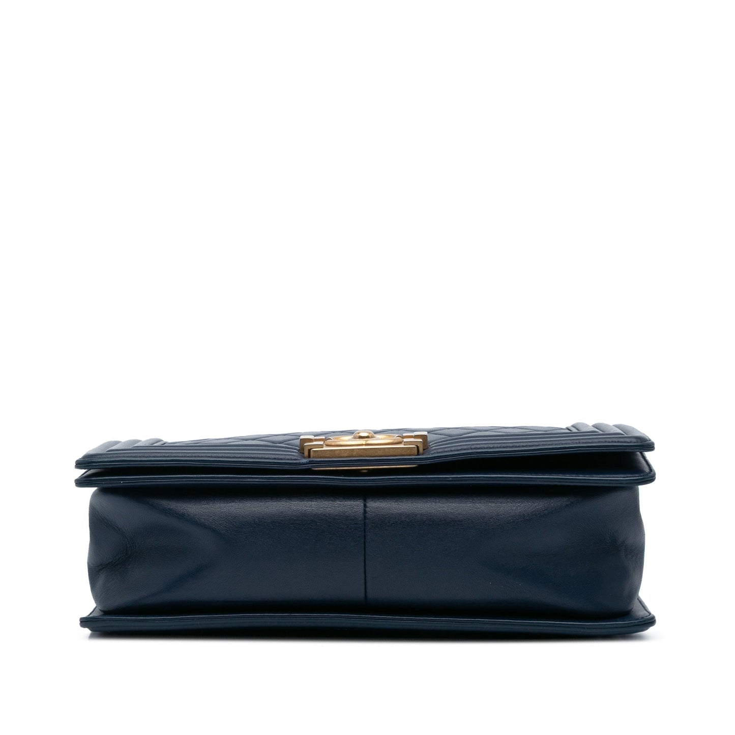 Chanel Old Medium Lambskin Boy Flap Blue