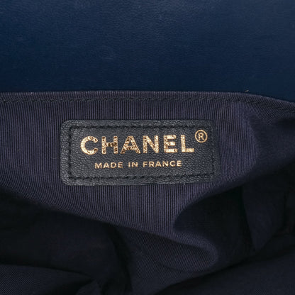 Chanel Medium Lambskin Boy Flap Blue
