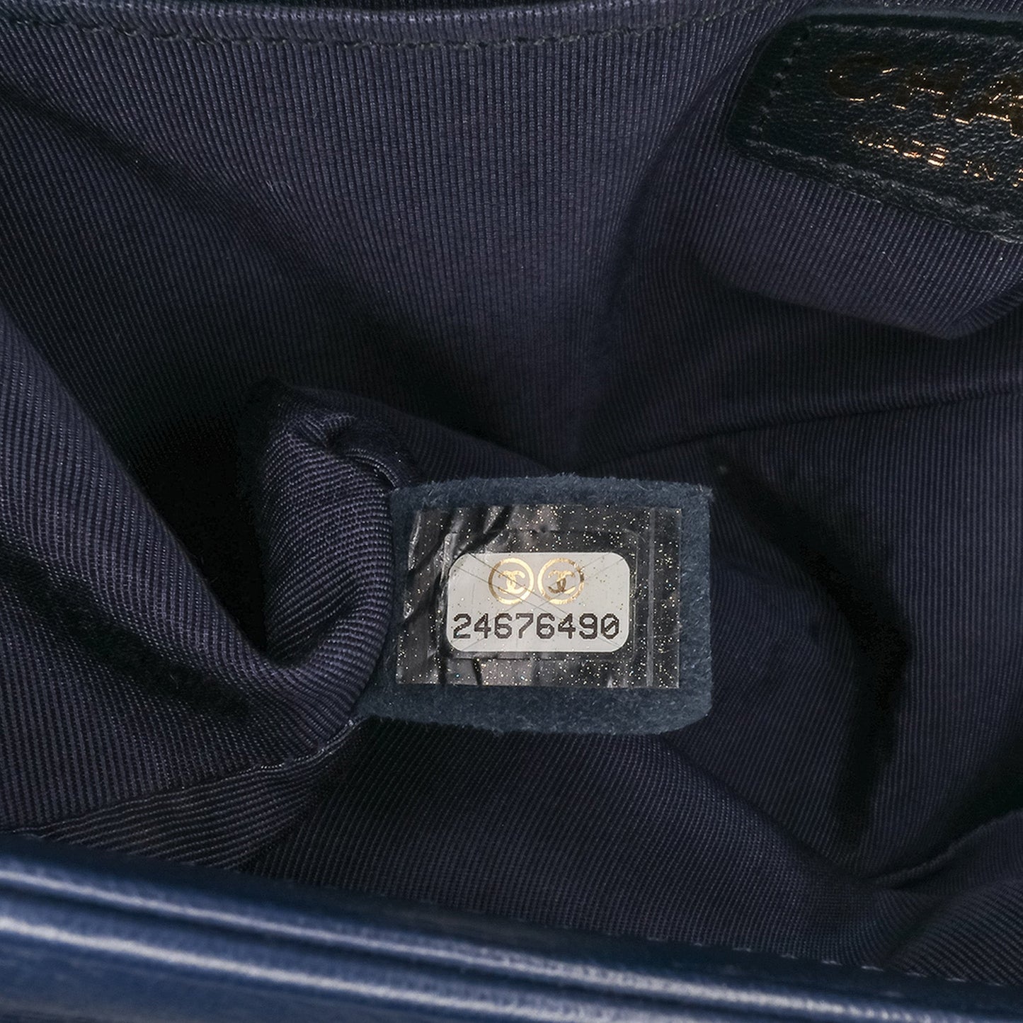 Chanel Old Medium Lambskin Boy Flap Blue