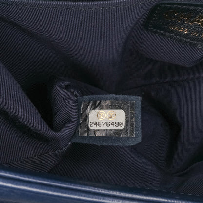 Chanel Old Medium Lambskin Boy Flap Blue