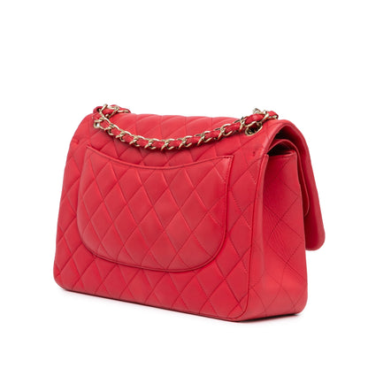 Chanel Jumbo Classic Lambskin Double Flap Red
