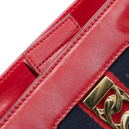 Gucci Sylvie Web Top Handle Satchel Red