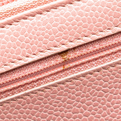 Chanel CC Caviar Continental Zip Wallet Pink