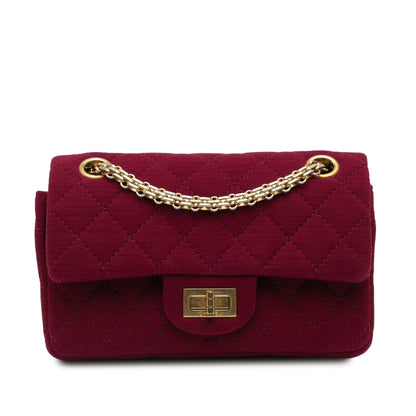 Chanel 2.55 Reissue Mini Quilted Jersey Double Flap Red