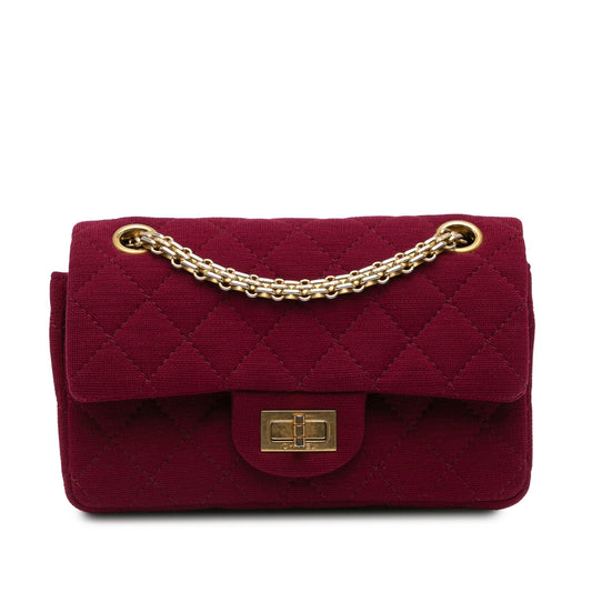 Chanel 2.55 Reissue Mini Quilted Jersey Double Flap Red