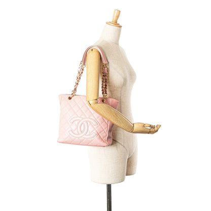 Chanel Caviar Petite Shopping Tote Pink
