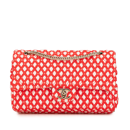 Chanel Jumbo Tweed Double Flap Red
