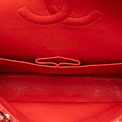 Chanel Jumbo Tweed Double Flap Red