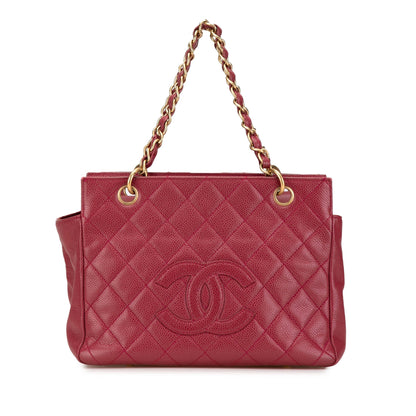 Chanel Caviar Grand Shopping Tote Red
