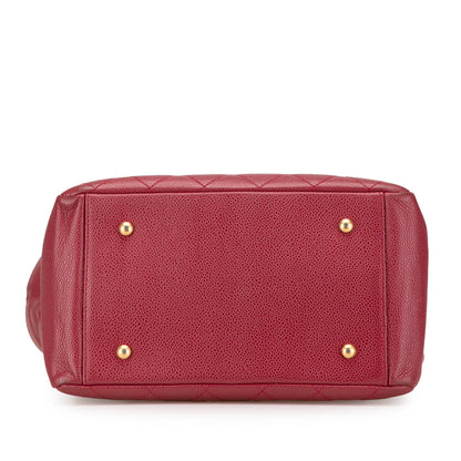 Chanel Caviar Grand Shopping Tote Red