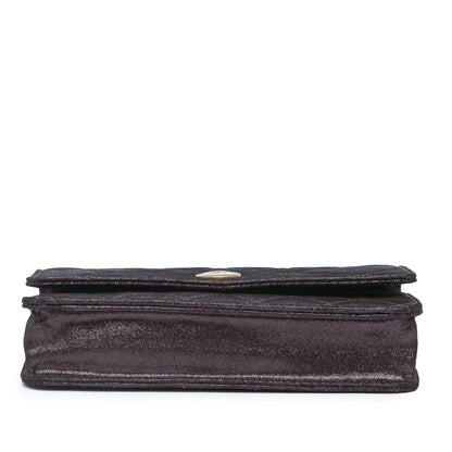 Chanel Metiers d’Art Quilted Iridescent Lambskin Tartan Button Wallet On Chain Brown