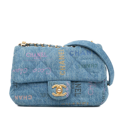 Chanel Mini Rectangular Denim Mood Flap Blue