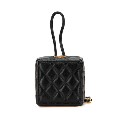 Chanel Mini Quilted Calfskin Drawstring Bucket Bag Black