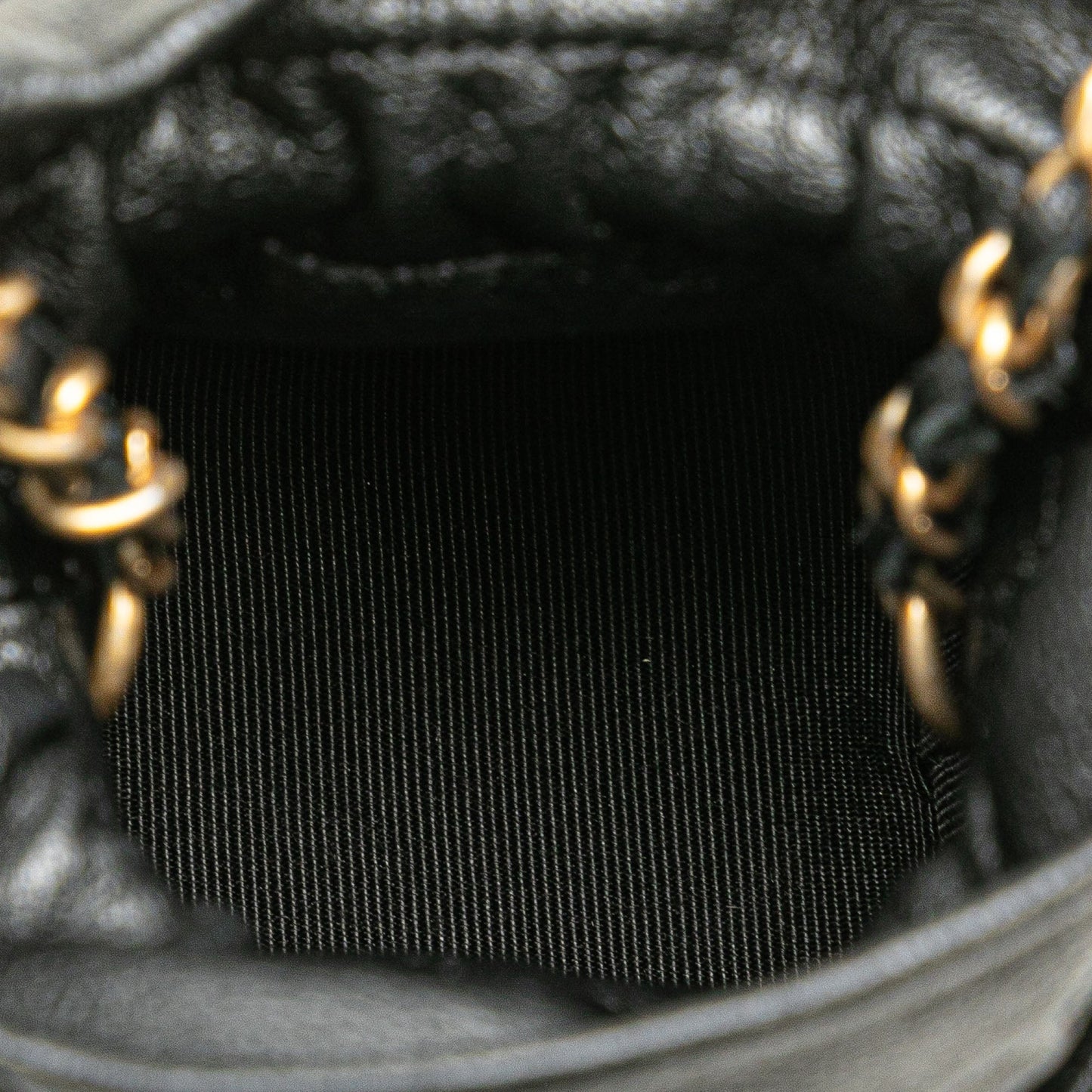 Chanel Mini Quilted Calfskin Drawstring Bucket Bag Black