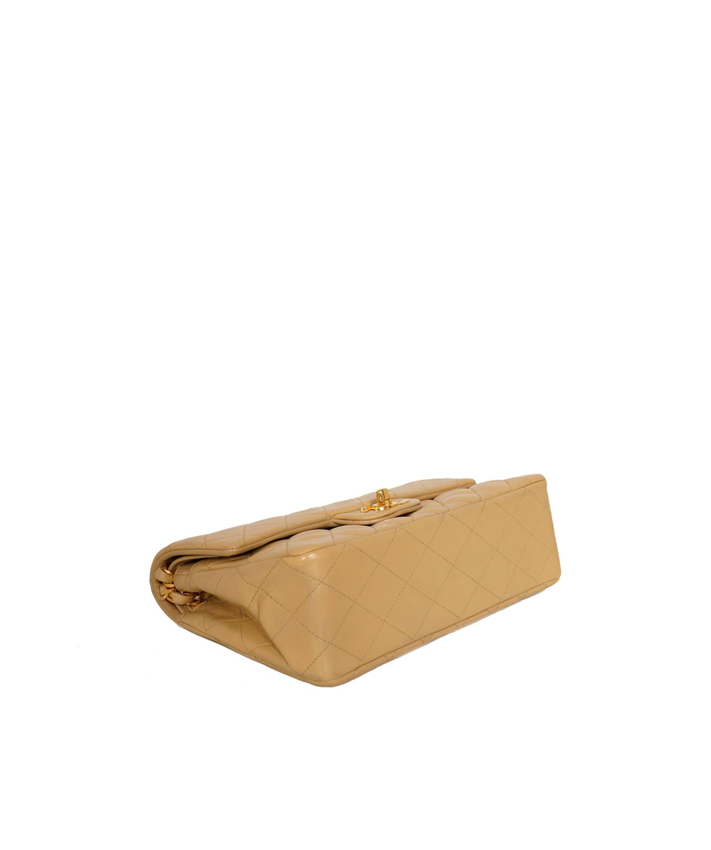 Chanel Vintage Coco Model Beige 9" Small Classic Flap Bag AWL1439