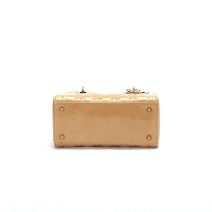 Christian Dior Beige Medium Patent Leather Lady Dior - RCL1179