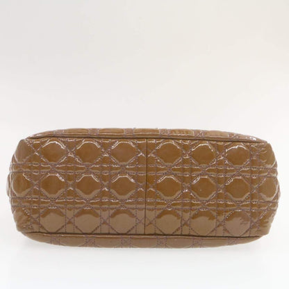 CHRISTIAN DIOR Canage Shoulder Bag Patent Leather Brown Auth rd1612