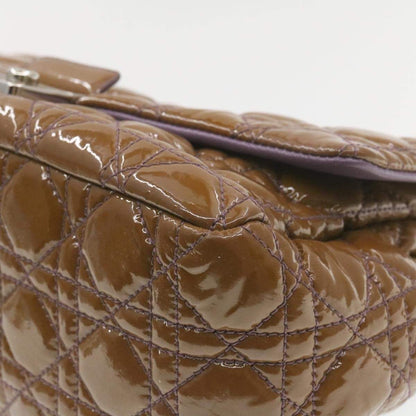 CHRISTIAN DIOR Canage Shoulder Bag Patent Leather Brown Auth rd1612