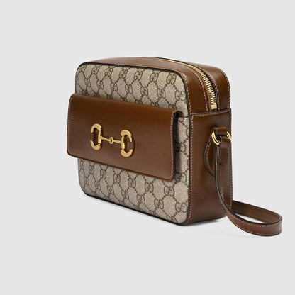 Gucci Horsebit 1955 Small Shoulder Bag Brown Leather
