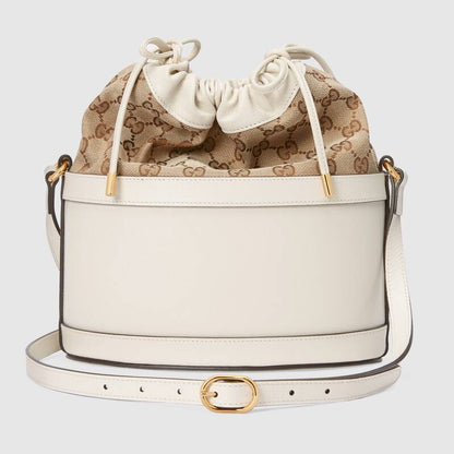 Gucci Horsebit 1955 Bucket Bag White Leather
