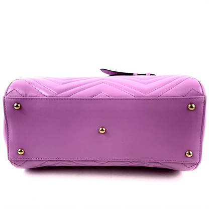 Gucci Small GG Marmont Top Handle Purple Bag