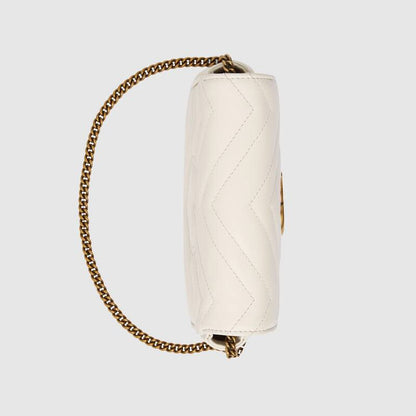 Gucci GG Marmont Matelassé Super Mini Bag White Leather