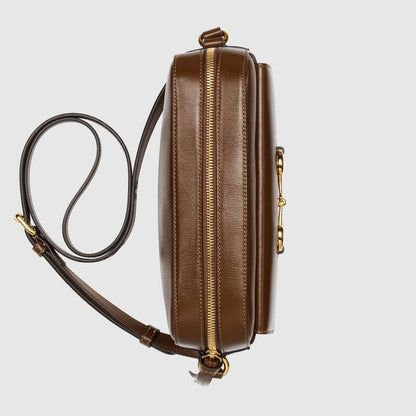 Gucci Horsebit 1955 Shoulder Bag Brown Leather Small
