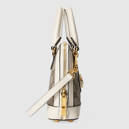 Gucci Horsebit 1955 Mini Top Handle Bag White Leather