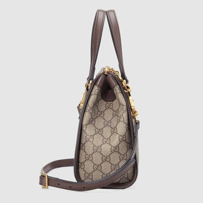Ophidia small GG tote bag Brown leather