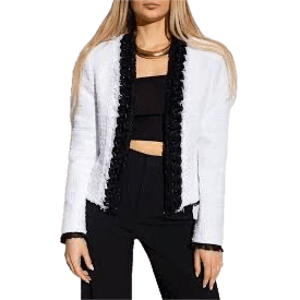 BALMAIN veste bouclée à bordure en chaîne taille 38