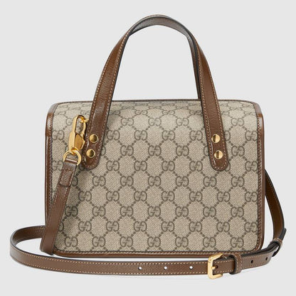 Gucci Horsebit 1955 Mini Top Handle Bag Brown Leather