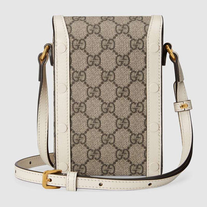 Gucci Horsebit 1955 Mini Bag White Leather