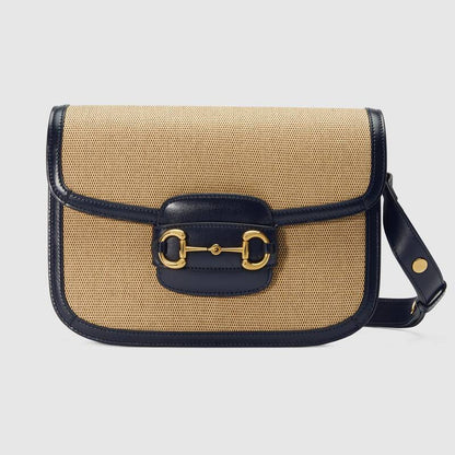 Gucci Horsebit 1955 Shoulder Bag Blue Leather