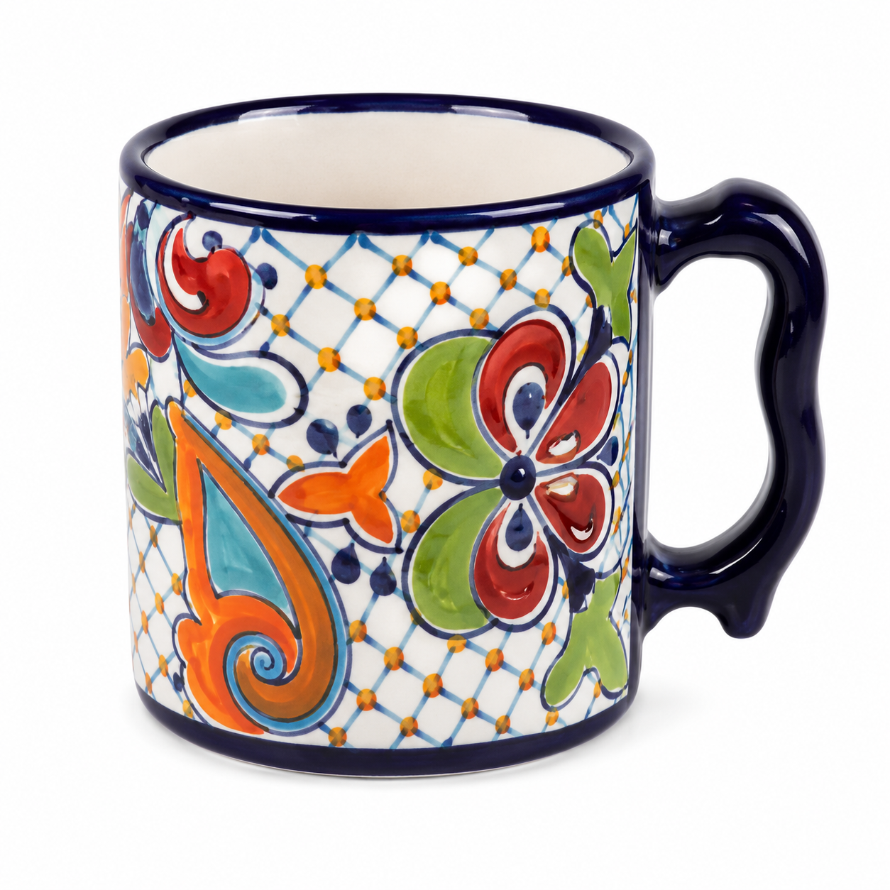 Handcrafted Talavera Ceramic Coffee Mug – Colorful Mexican Pottery Cup