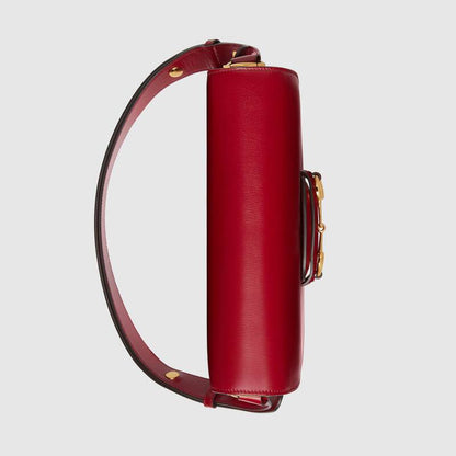 Gucci Horsebit 1955 Shoulder Bag Red Leather