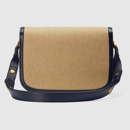 Gucci Horsebit 1955 Shoulder Bag Blue Leather