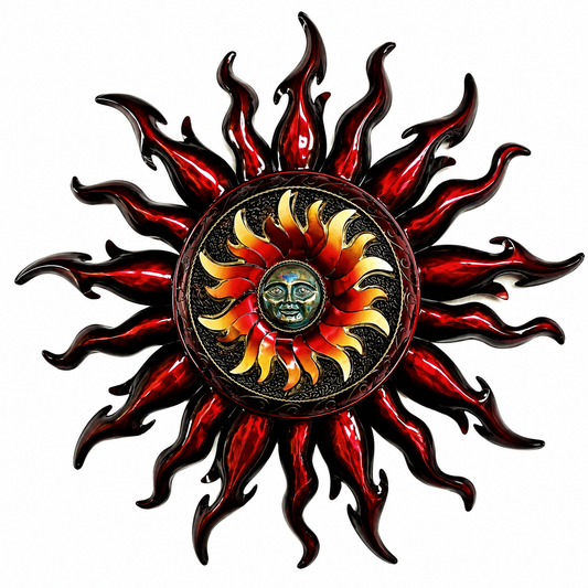 Handcrafted Metal Sun Wall Art Sculpture – Decorative Outdoor & Indoor Wall Decor